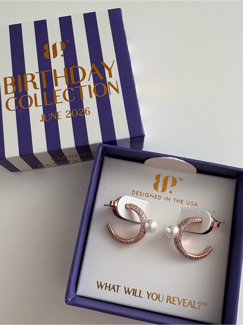 Bomb Party June26 Simply Cherished Earrings ER85701 Ceramic Pearl Rose Gold